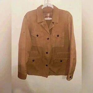 J. Crew Jacket Women’s Size M Tan Field Chore  Utility Military coat work Safari
